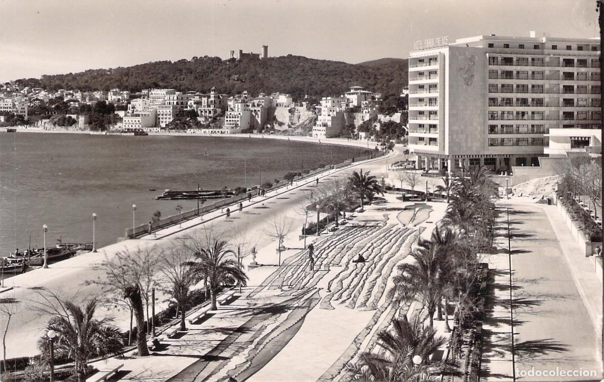 Postales: Postal de Palma de Mallorca - Paseo Mar&iacute;timo y Hotel Bah&iacute;a Palace