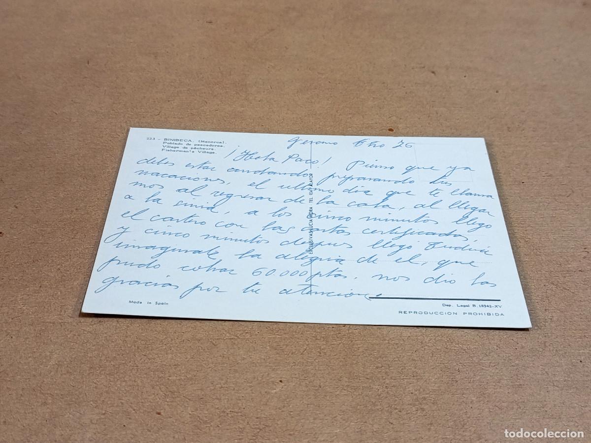 Postales: MENORCA - POSTAL BINIBECA - POBLADO DE PESCADORES - Foto 2