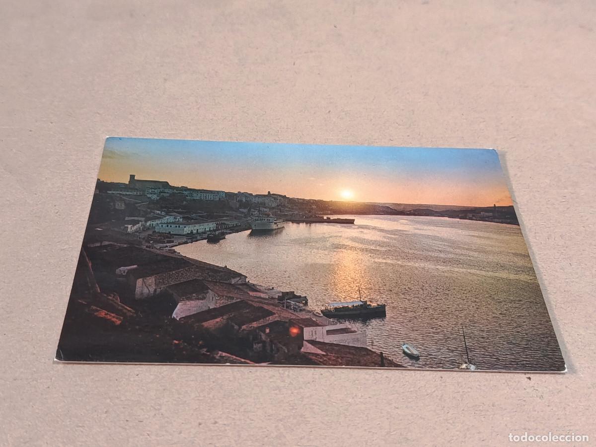 Postales: MENORCA - POSTAL MAH&Oacute;N - ATARDECER EN EL PUERTO - Foto 1