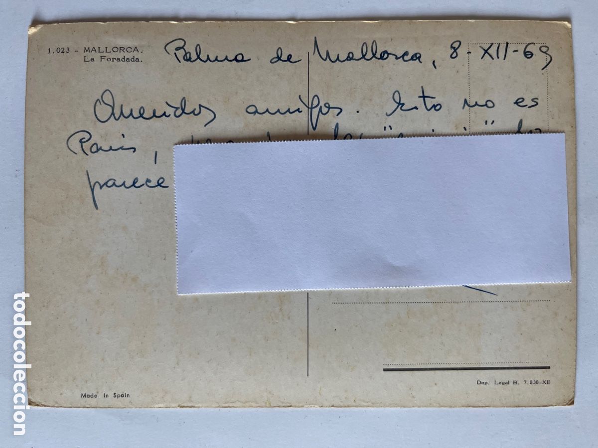 Postales: POSTAL. Mallorca, la Foradada. 1969 - Foto 2