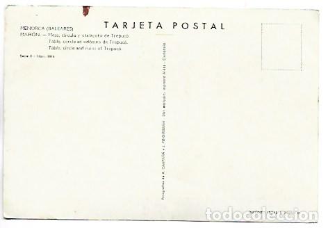 Postales: MESA, CIRCULO Y &rdquo;TALAYOT&rdquo; DE TREPUCO.- MAHON / MENORCA - Foto 2