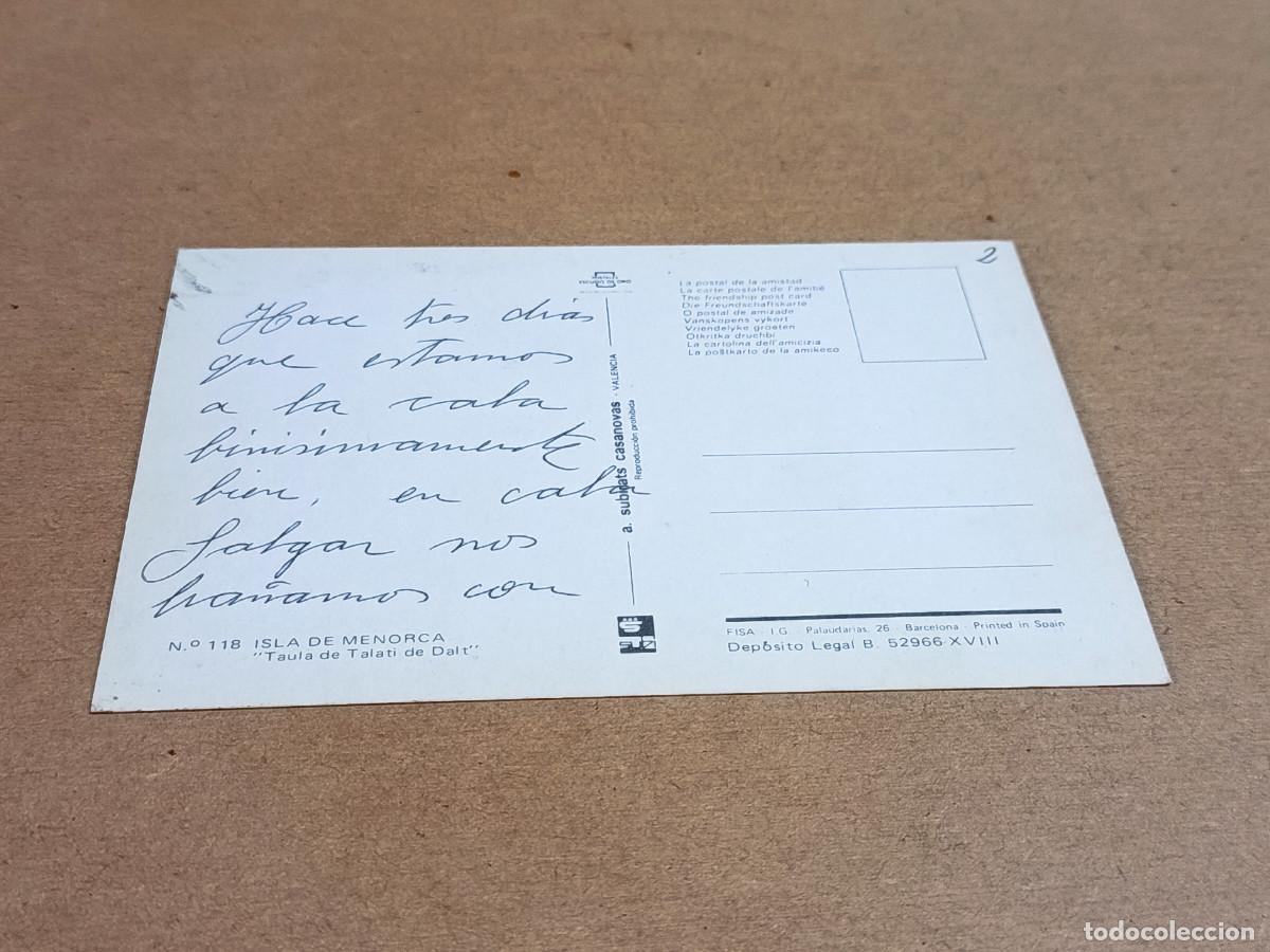 Postales: MENORCA - POSTAL TAULA DE TALAT&Iacute; DE DALT - Foto 2