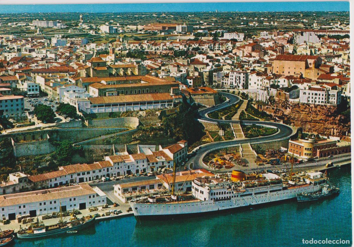 Postales: MAHON (MENORCA) VISTA PARCIAL A&Eacute;REA - EXCLUSIVA LUCIA MORA - ESCRITA