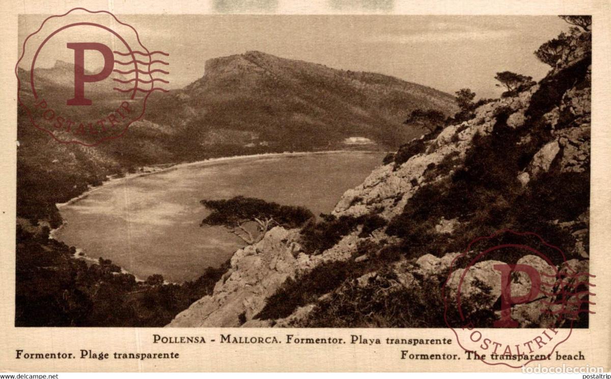 Postais: Mallorca, Pollensa, Formentor, Playa transparente. Islas Baleares. Espa&ntilde;a Spain