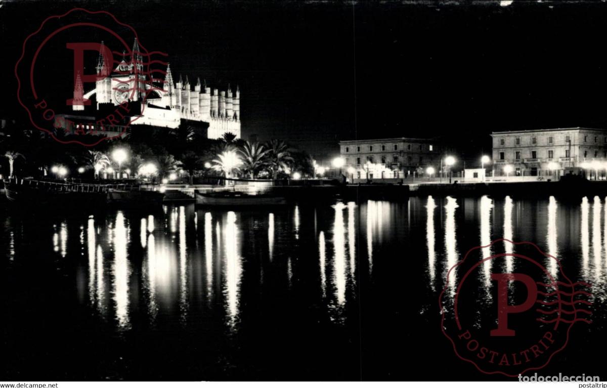 Cartes Postales: Palma de Mallorca, La Catedral de Noche. Islas Baleares. Espa&ntilde;a Spain