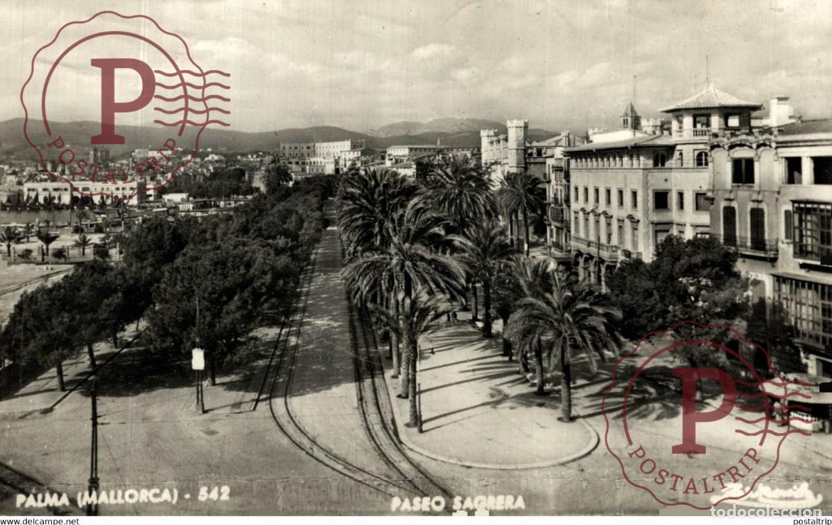 Cartes Postales: Palma de Mallorca, Paseo Sagrera Islas Baleares. Espa&ntilde;a Spain