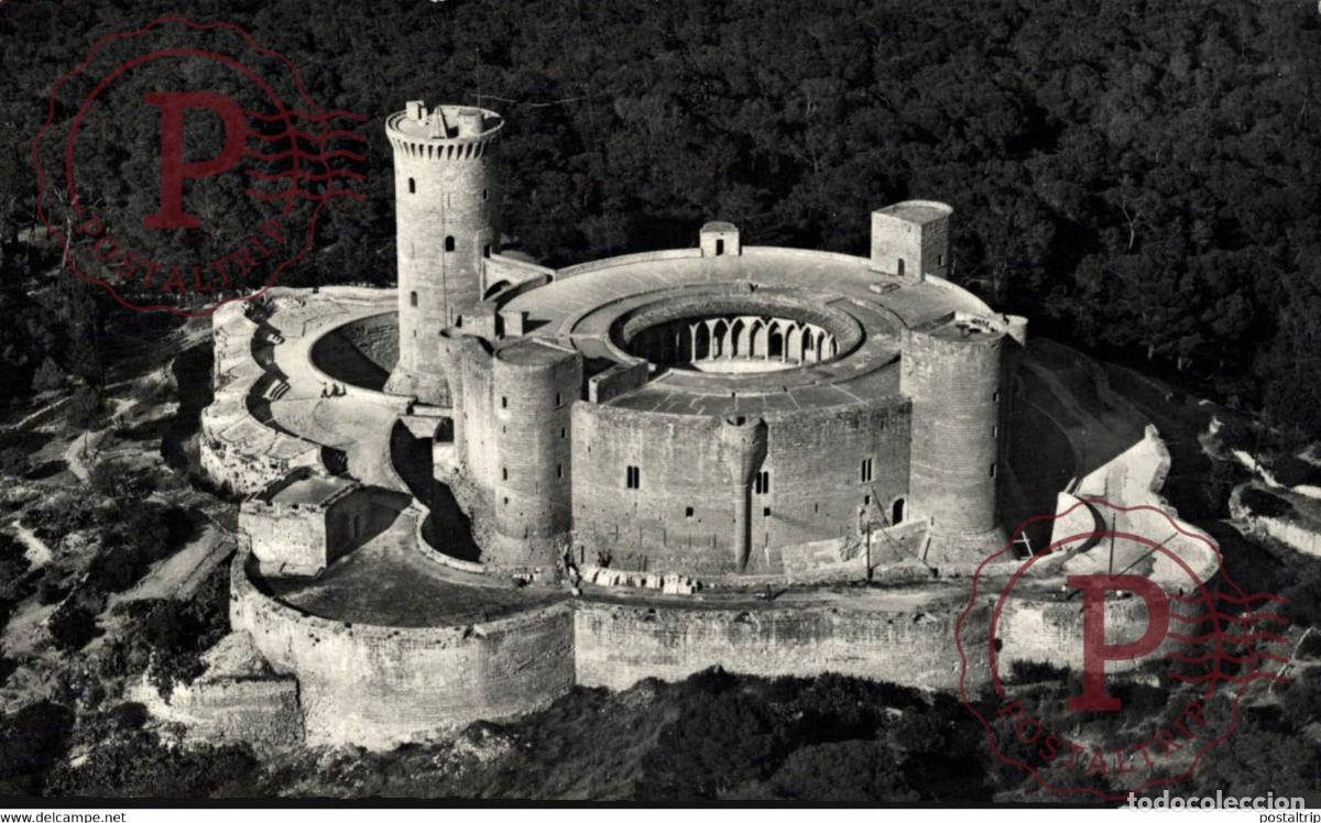 Postales: Palma de Mallorca, Castillo de Bellver, vista a&eacute;rea Islas Baleares. Espa&ntilde;a Spain