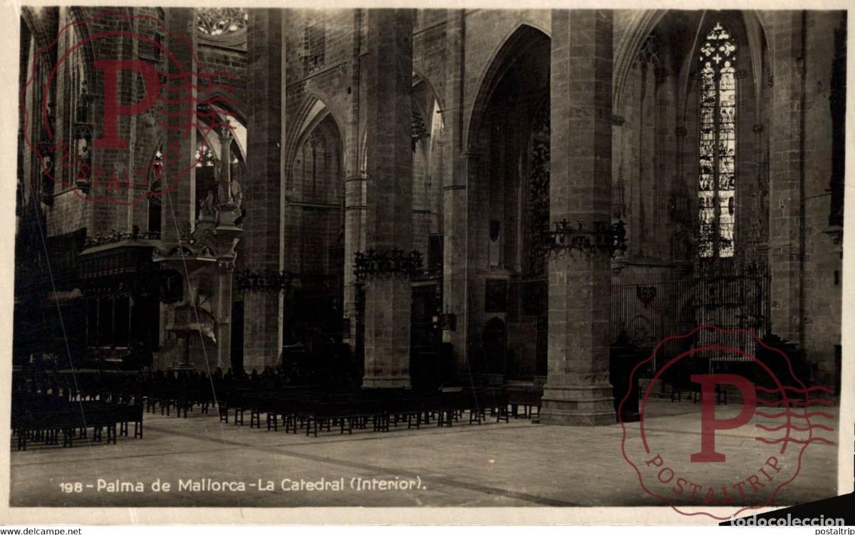 Postales: Palma de Mallorca, La Catedral Interior Islas Baleares. Espa&ntilde;a Spain