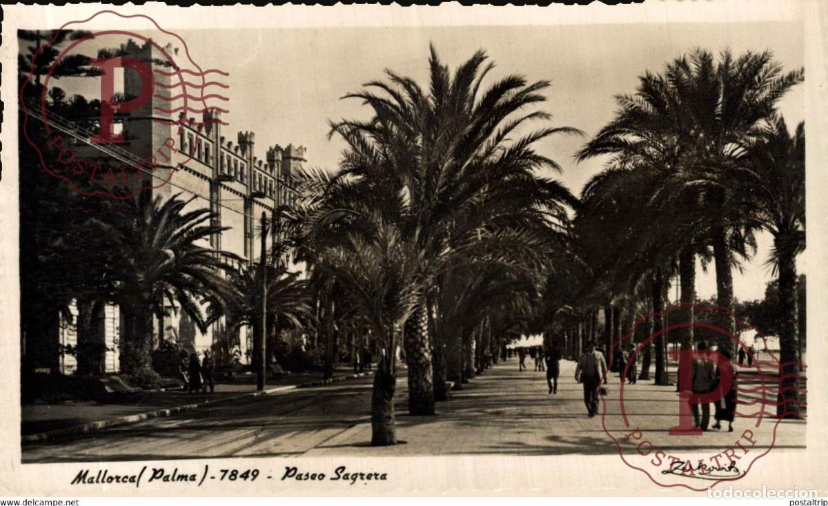 Postcards: Palma de Mallorca, Paseo Sagrera Islas Baleares. Espa&ntilde;a Spain