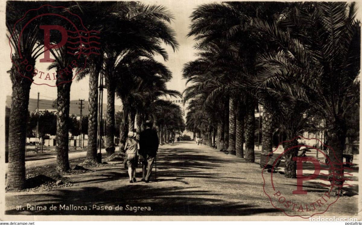 Postcards: Palma de Mallorca, Paseo de Sagrera Islas Baleares. Espa&ntilde;a Spain