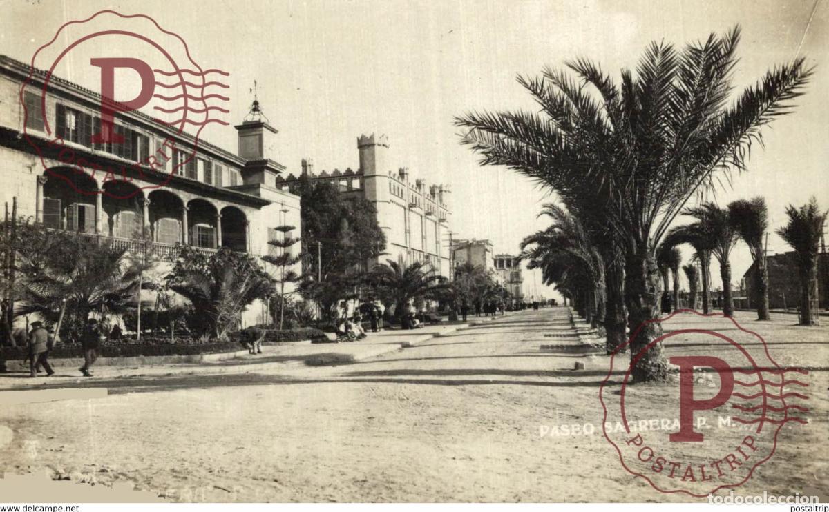 Postcards: Palma de Mallorca, Paseo de Sagrera Islas Baleares. Espa&ntilde;a Spain