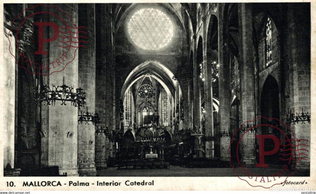 Postcards: Palma de Mallorca Interior Catedral Islas Baleares. Espa&ntilde;a Spain