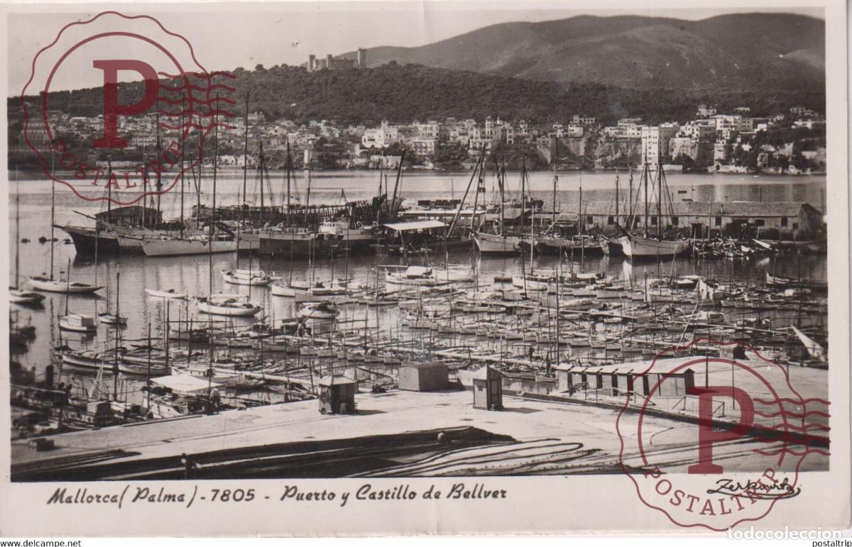 Postcards: Palma de Mallorca Puerto y Castillo de Bellver Islas Baleares. Espa&ntilde;a Spain