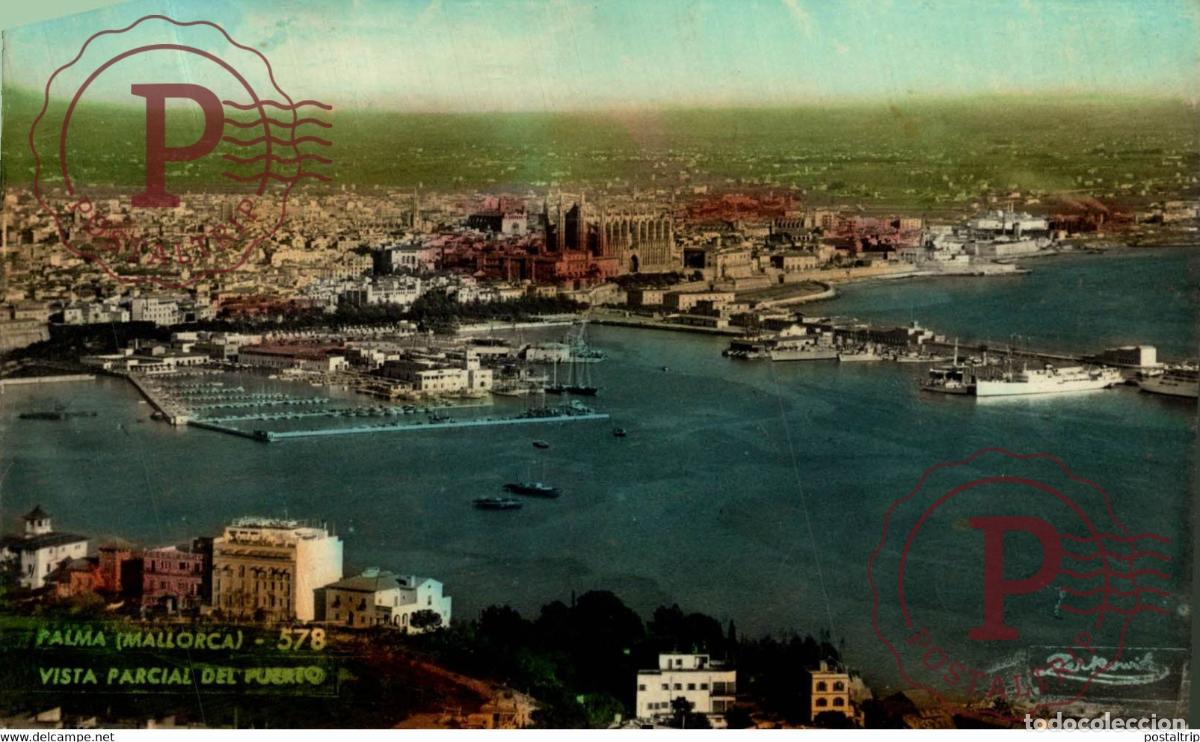 Postcards: Palma de Mallorca Vista Parcial del Puerto Islas Baleares. Espa&ntilde;a Spain