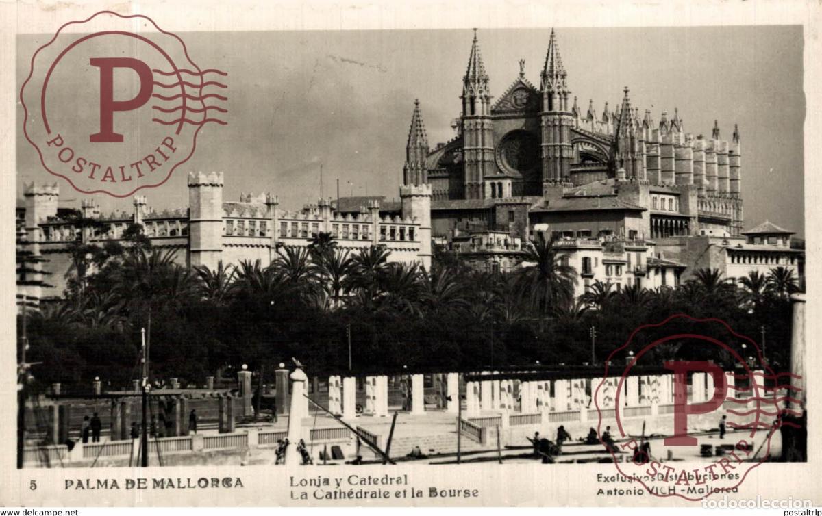 Postales: Palma de Mallorca Lonja y Catedral Islas Baleares. Espa&ntilde;a Spain
