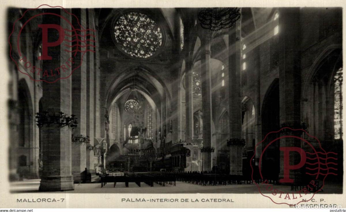 Postales: Palma de Mallorca Interior de la Catedral Islas Baleares. Espa&ntilde;a Spain