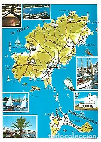 Postales: VISTAS Y MAPA.- IBIZA - Foto 1