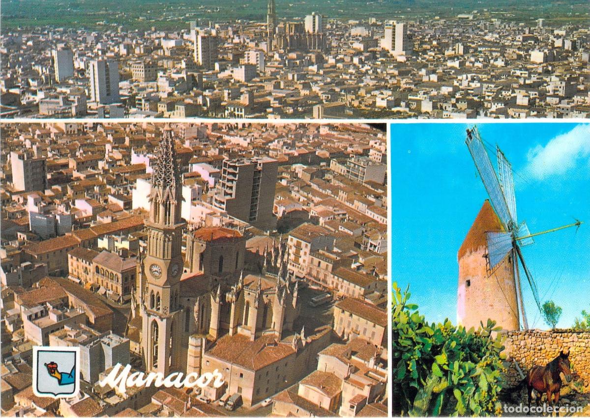 Postales: Postal Tur&iacute;stica de Manacor, Mallorca - Vistas y Molino