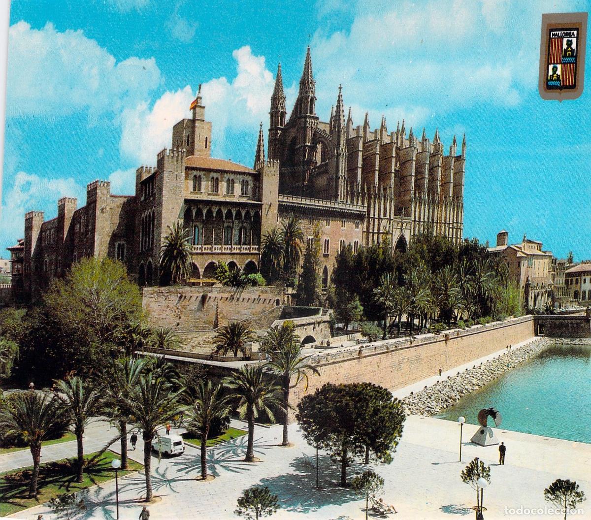 Postales: Postal Catedral y Lago del Parque de Mar Mallorca