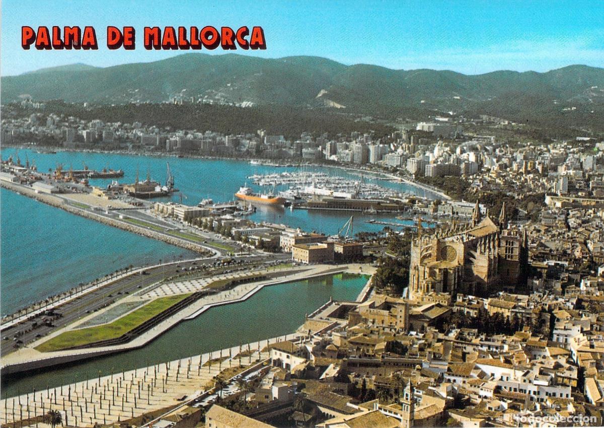 Postales: Postal de Palma de Mallorca Vista A&eacute;rea y Catedral La Seu