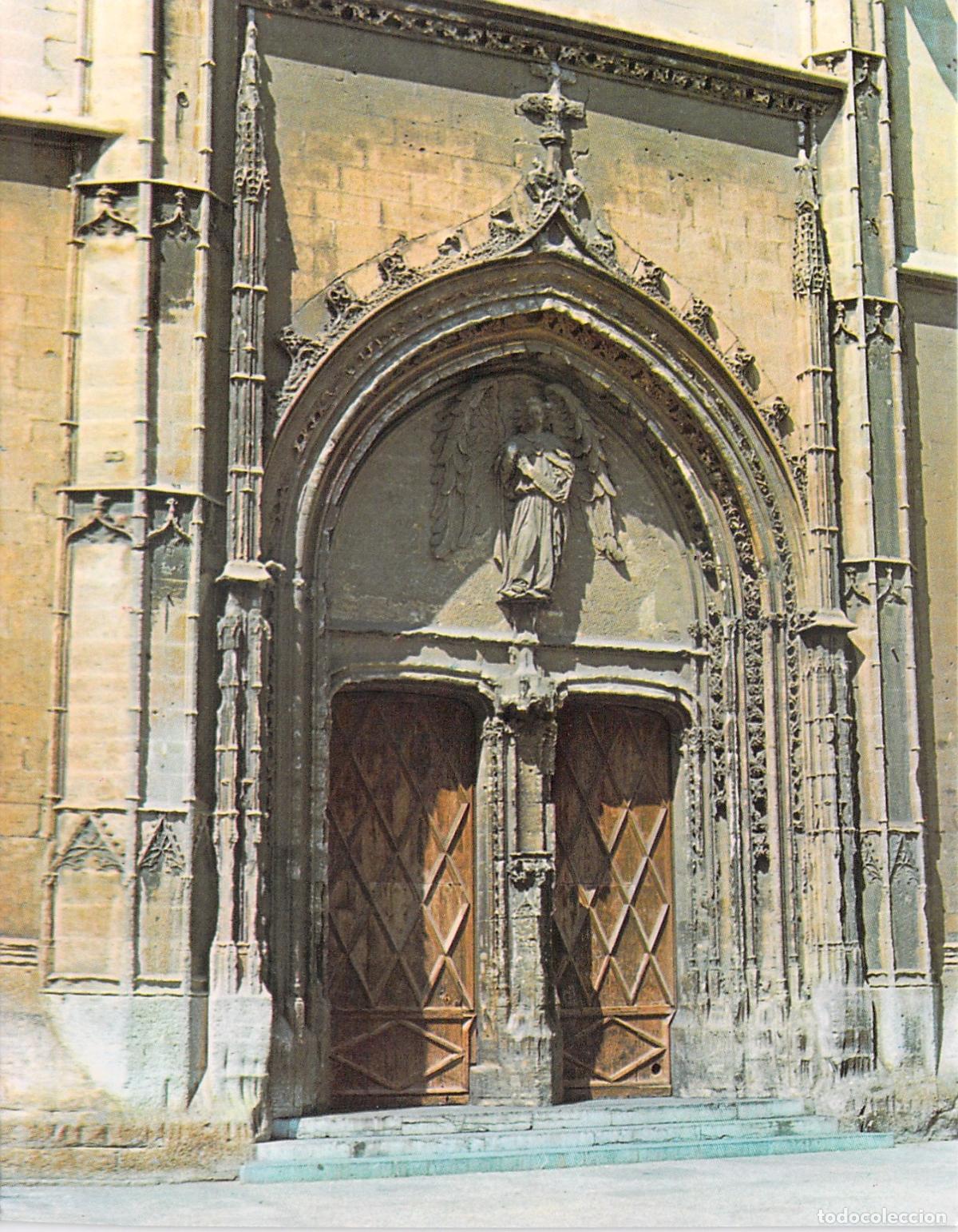 Postales: Postal de la Puerta Principal de la Lonja de Palma de Mallorca