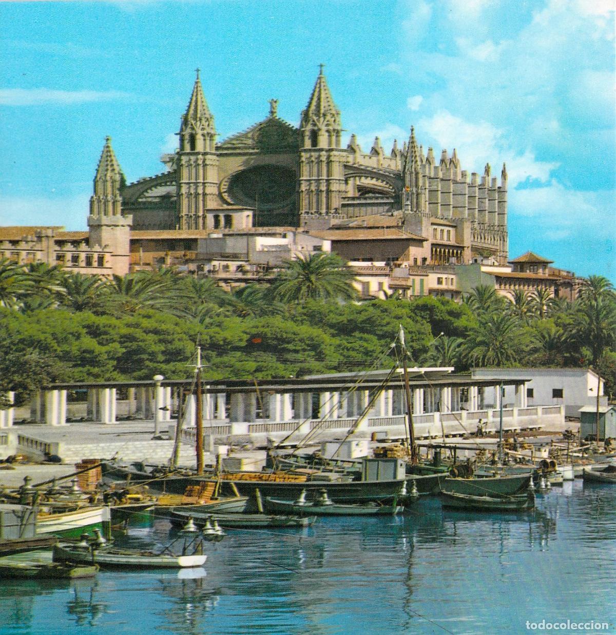 Postales: Postal Palma de Mallorca Catedral y Detalle del Puerto