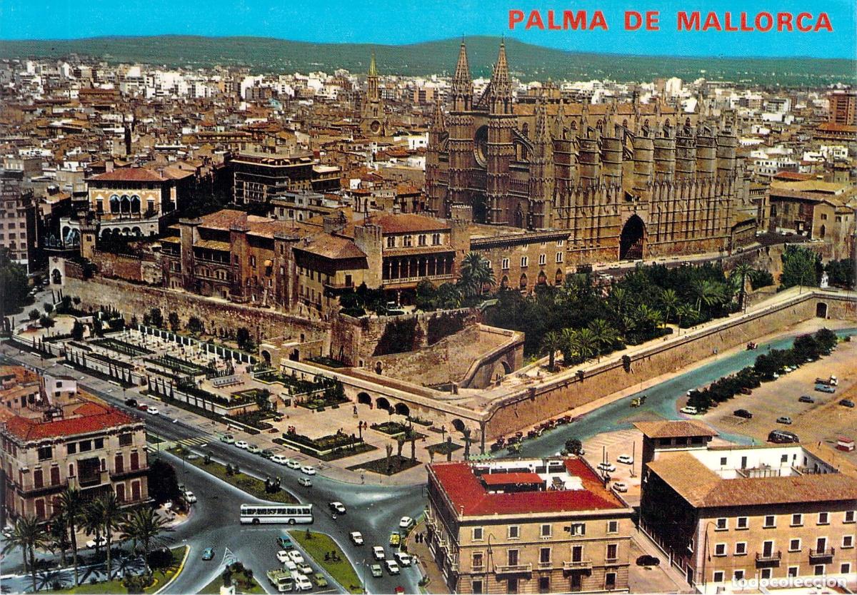 Postales: Postal de Palma de Mallorca Vista A&eacute;rea y Catedral de la Seu