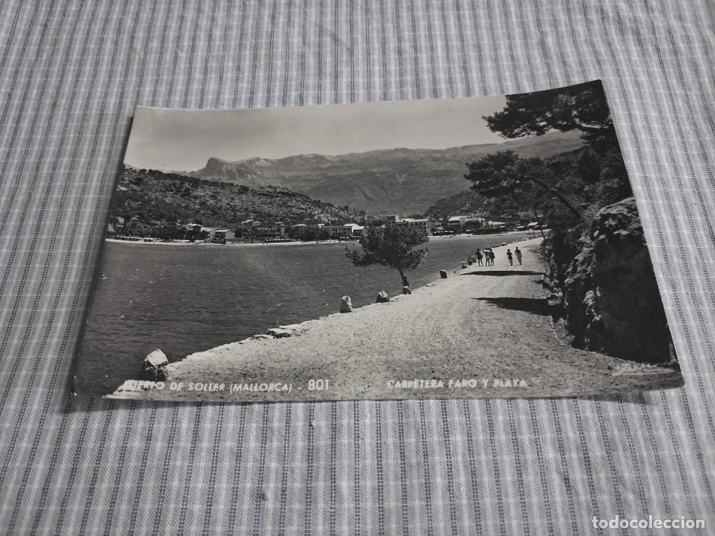 Postales: Postal antigua Mallorca. Puerto de S&oacute;ller. Carretera Faro y playa