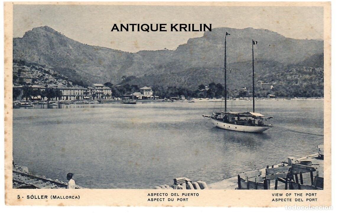 Postales: MALLORCA N&ordm; 5 SOLLER / ASPECTO DEL PUERTO / EDICIO MARQUES / SIN FRANQUEAR