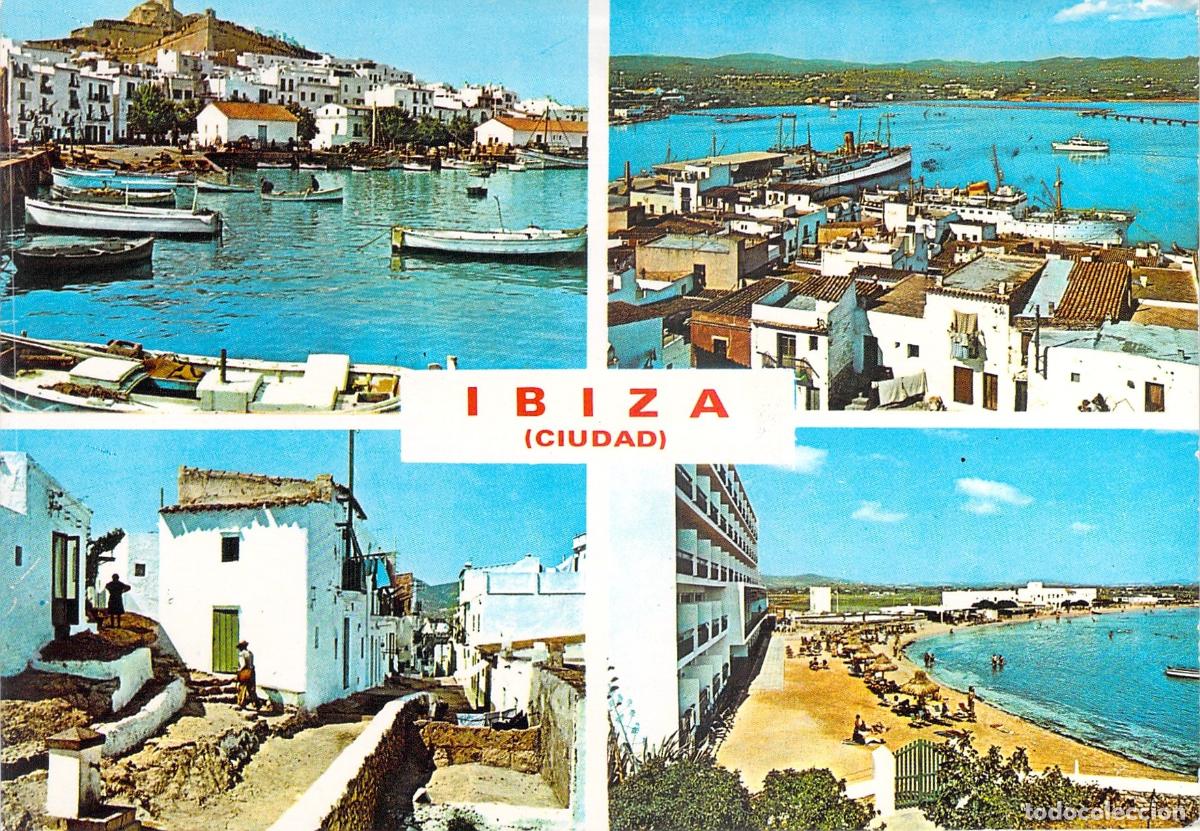 Postales: Postal de Ibiza Ciudad, Vistas del Puerto, Playa y Calles, Baleares