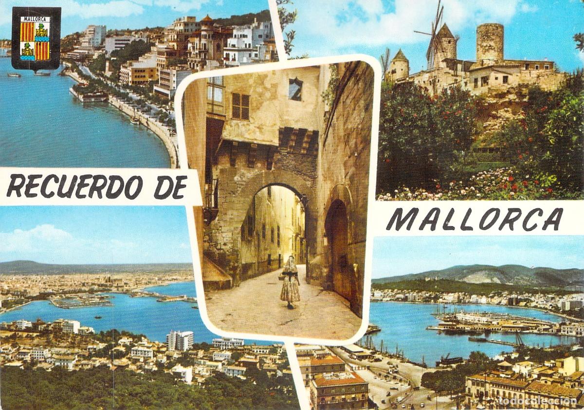 Postales: Postal de Recuerdo de Mallorca, Palma y Molinos de Es Jonquet