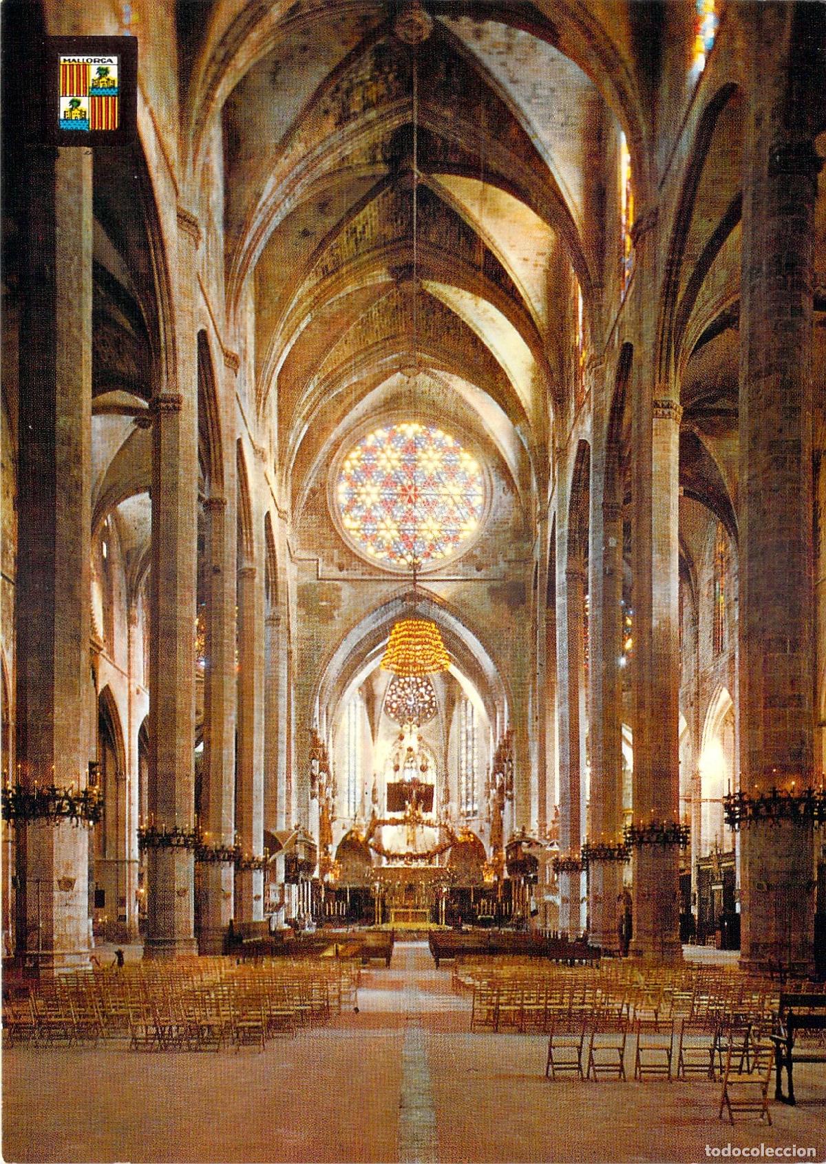 Postales: Postal Interior de la Catedral de Palma de Mallorca Escudo de Oro