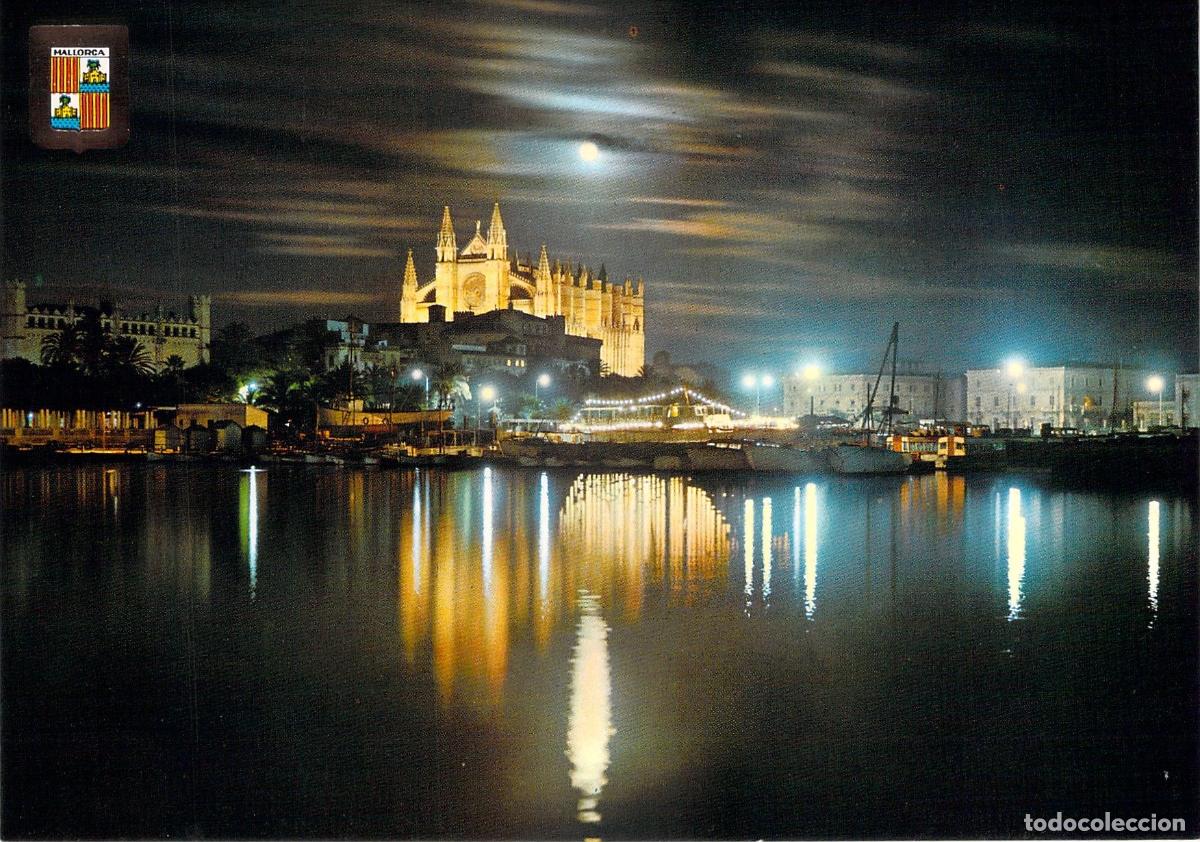Postales: Postal Palma de Mallorca Vista Nocturna de la Catedral