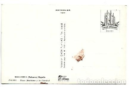 Postales: PASEO MARITIMO Y LA CATEDRAL.- PALMA / MALLORCA - Foto 2