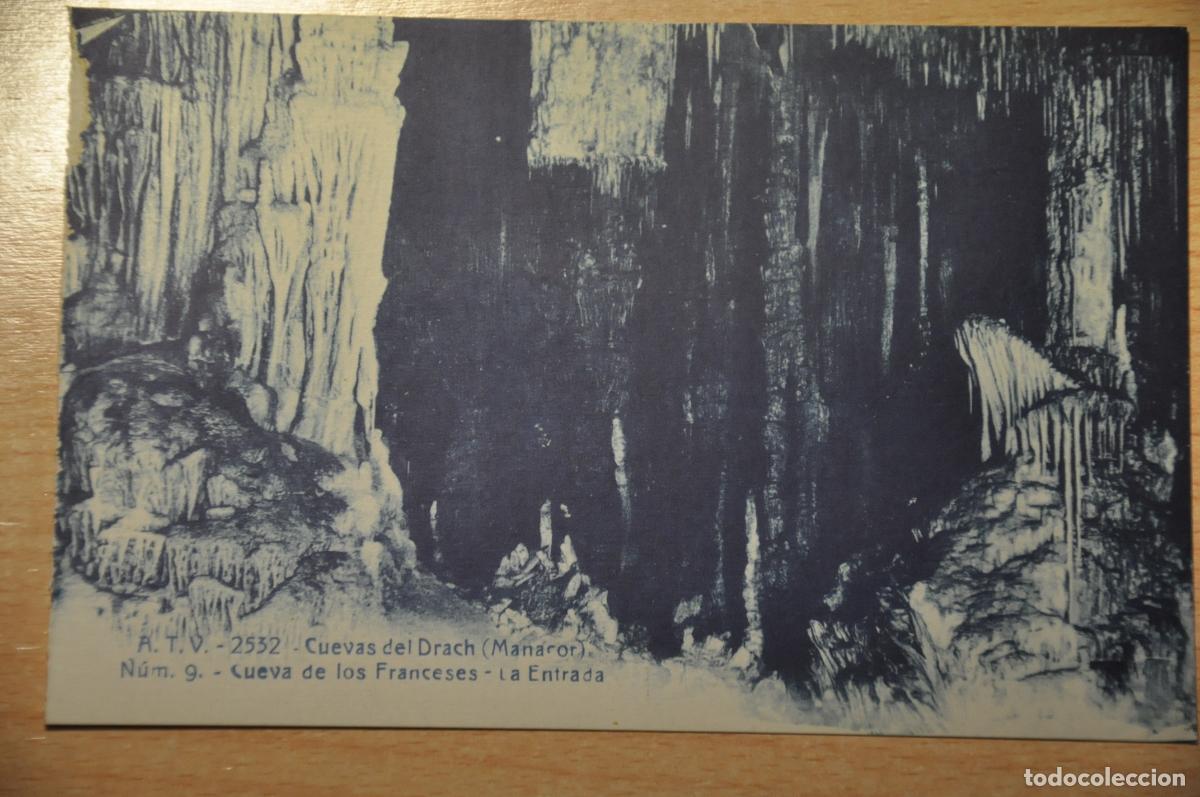 Postales: postal cuevas del drach (manacor) n&uacute;m. 9, cueva de los franceses, entrada, atv 2532