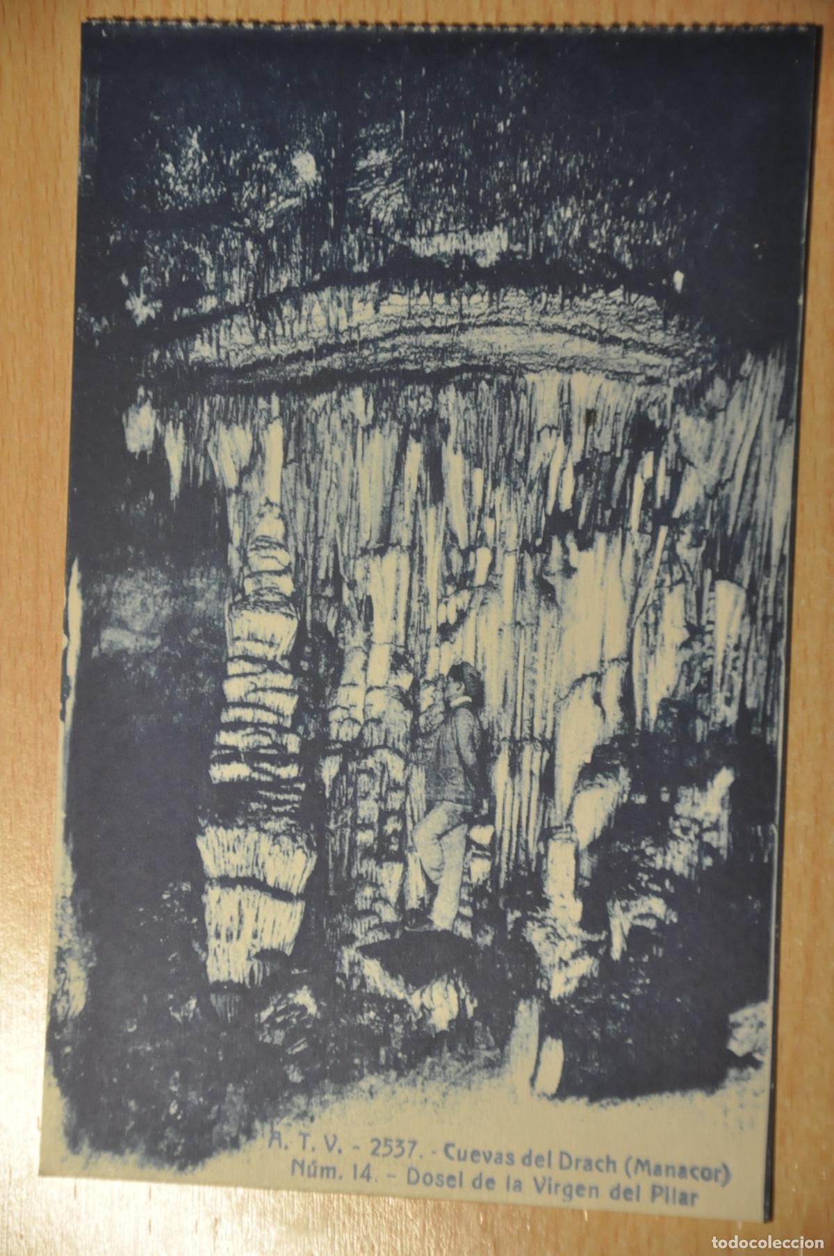 Postales: postal cuevas del drach (manacor) n&uacute;m. 14, dosel de la virgen del pilar, atv 2537