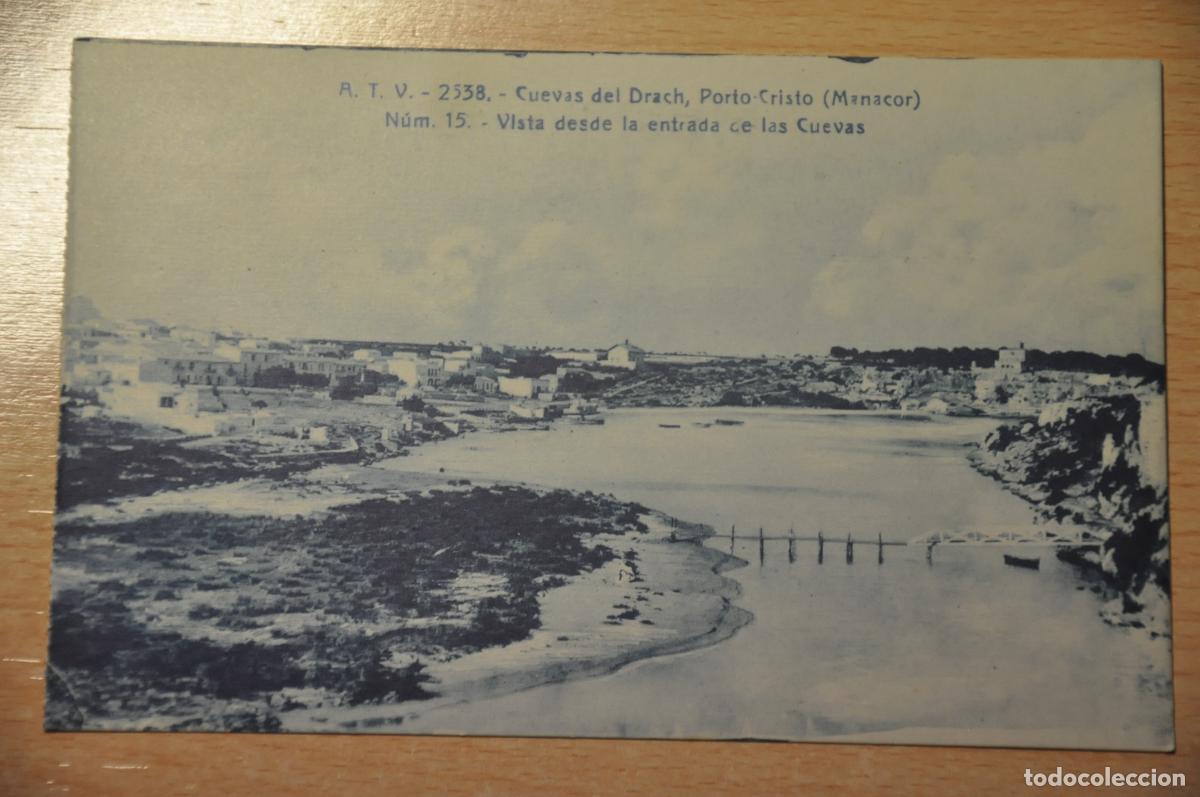 Postales: postal cuevas del drach porto cristo (manacor) n&uacute;m. 15, vista desde entrada cuevas, atv 2538
