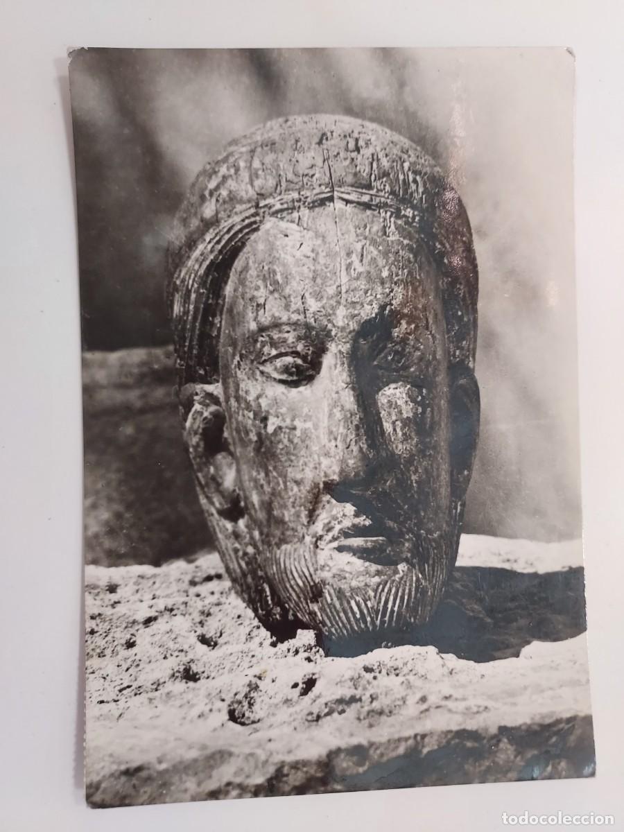 Postales: POSTAL IBIZA MUSEO ARQUEOLOGICO CABEZA DE CRISTO TALLA MADERA. 1960. CIRCULADA