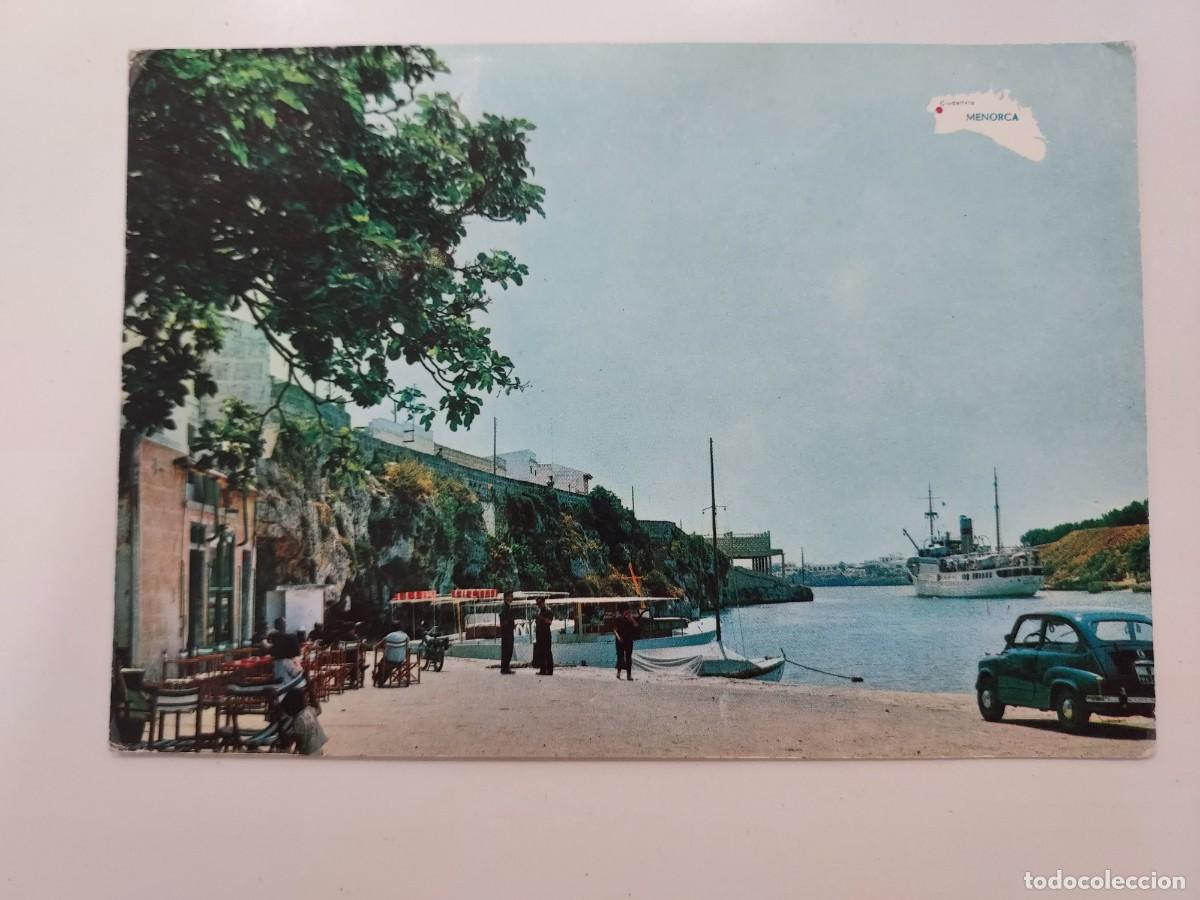 Postales: POSTAL MENORCA CIUDADELA VISTA PARCIAL DEL PUERTO. 1965. SIN CIRCULAR. SEAT 600