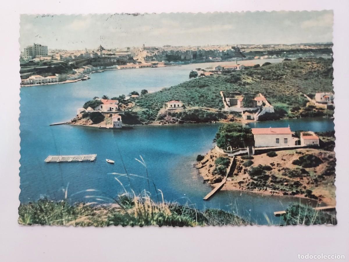 Postales: POSTAL MENORCA MAHON VISTA PARCIAL PUERTO Y CIUDAD. A&Ntilde;OS 1950. CIRCULADA