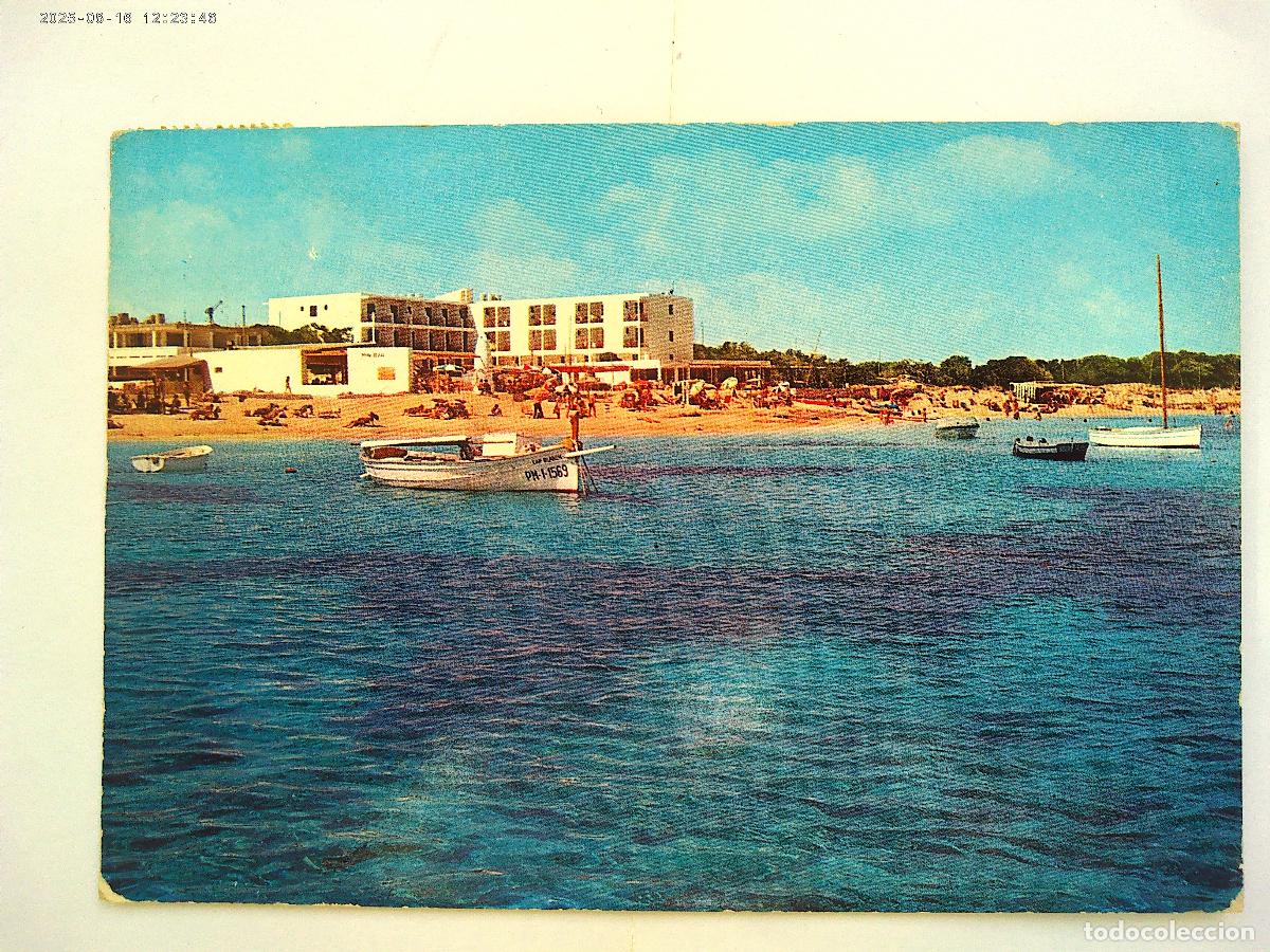 Postales: POSTAL DE FORMENTERA ( ISLAS BALEARES ): PLAYA D&acute;ES PUJOLS . CIRCULADA A ALEMANIA , A&Ntilde;OS 60