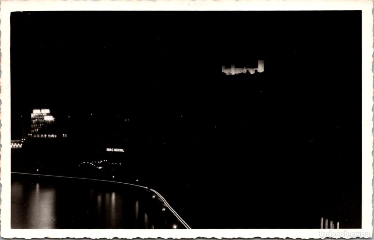 Postales: Palma de Mallorca - Paseo Mar&iacute;timo (Vista de noche) - Foto Balear - F. Hausmann - 139x89mm