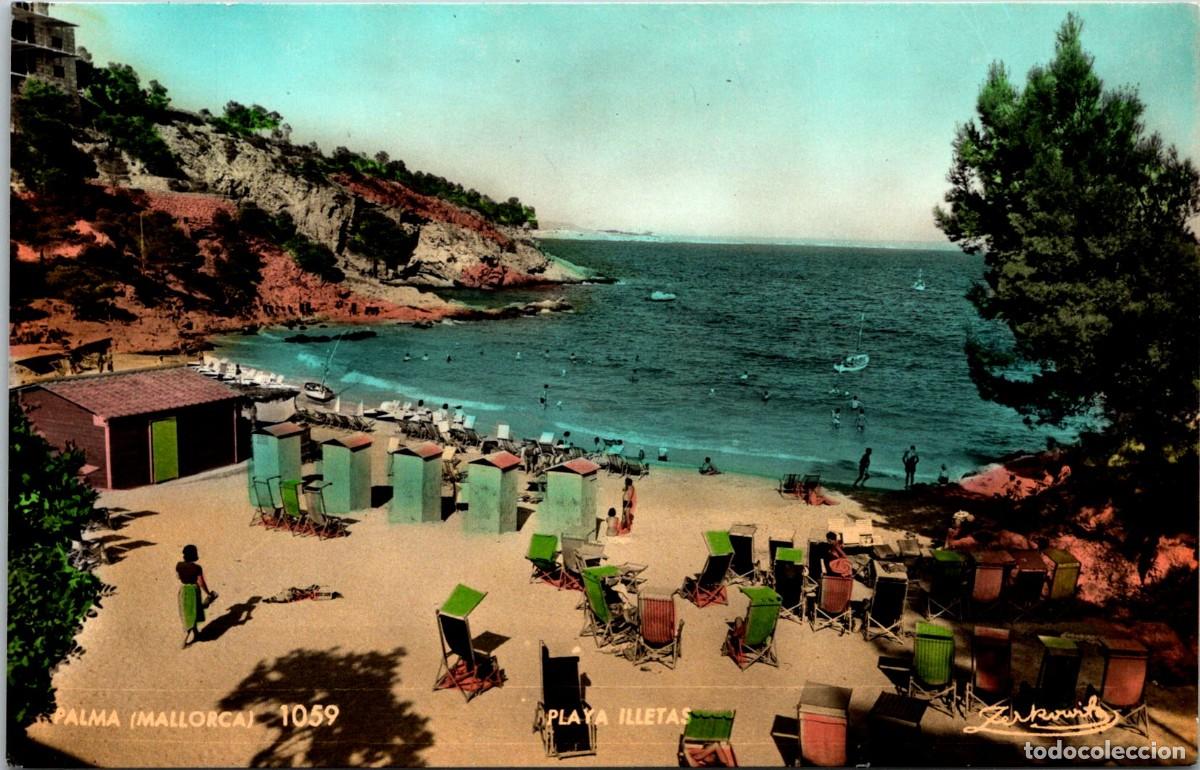 Postales: Palma (Mallorca) - Playa Illetas - Zerkowitz 1059 - Coloreada - 139x89mm