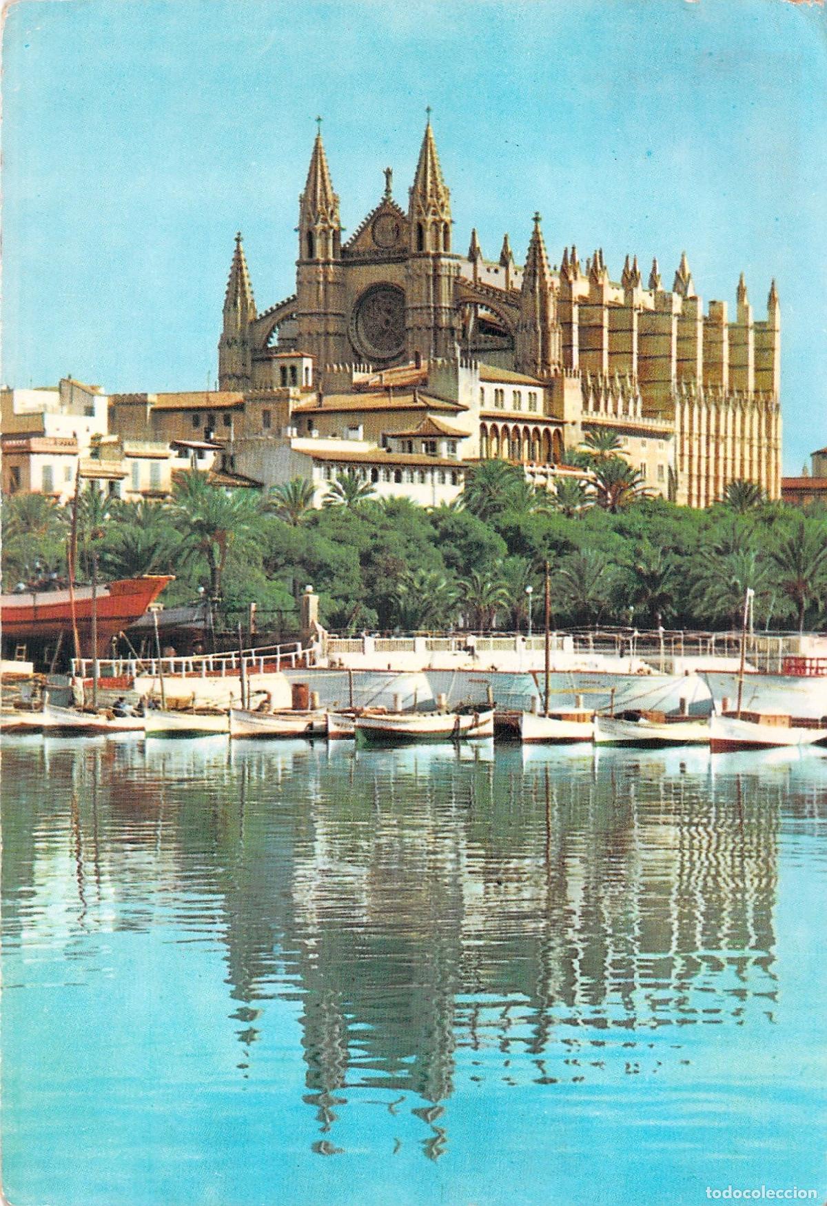 Postcards: Postal de la Catedral de Palma de Mallorca y el Puerto