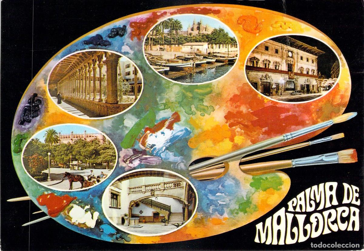 Postales: Postal Tur&iacute;stica Palma de Mallorca Paleta de Pintor Multivista