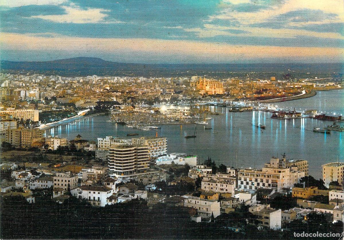 Postales: Postal de Palma de Mallorca, Vista Nocturna de la Bah&iacute;a