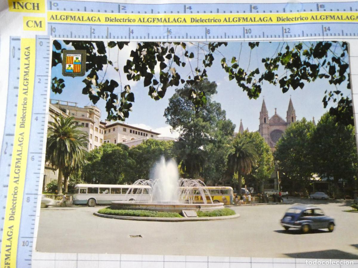 Postales: POSTAL DE MALLORCA. A&Ntilde;O 1963. PALMA PLAZA DE LA REINA Y CATEDRAL AUTOBUSES SEAT 600. 2349