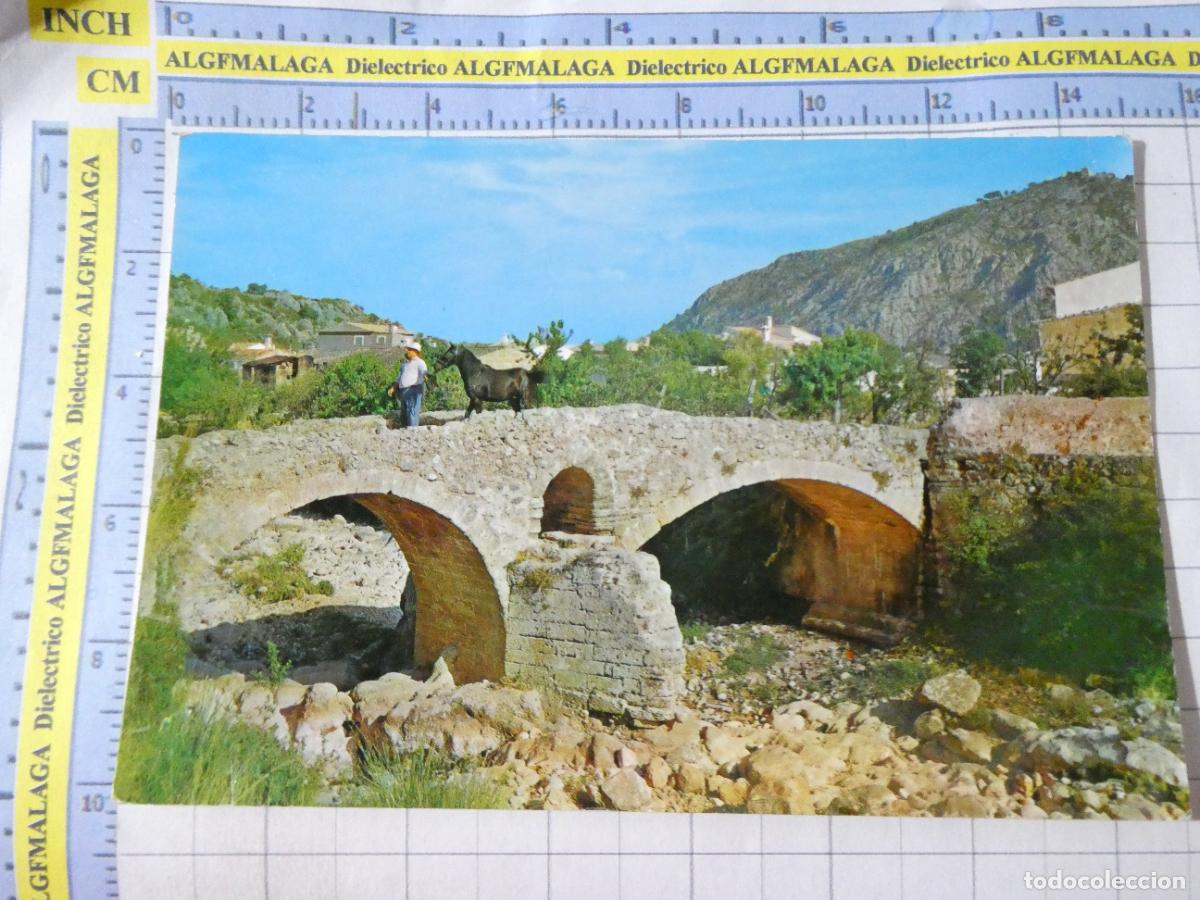 Postales: POSTAL DE MALLORCA. A&Ntilde;O 1964. POLLENSA PUIG DE MARIA PUENTE ROMANO 2164 PLANAS. 2357