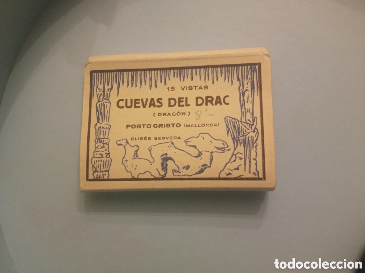 Postales: Antiguo acorde&oacute;n de 15 fotogr&aacute;fias en miniatura, Cuevas del Drac, miden 76x54mm