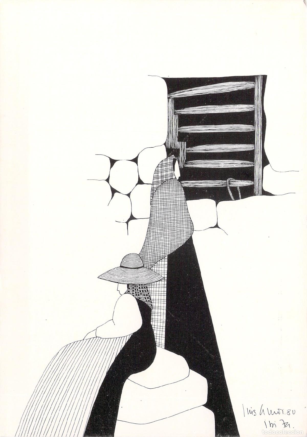 Postales: Postal de Ibiza con dibujo de Luis Amor
